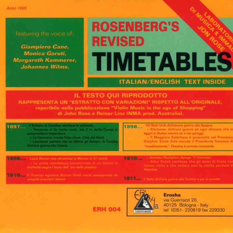 LM&I/Jon Rose Rosemberg’s revised Timetable